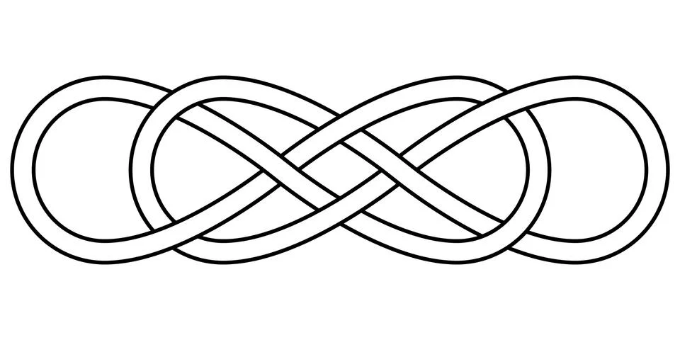 Double knot infinity sign vector double infinity logo tattoo Stock Illustration