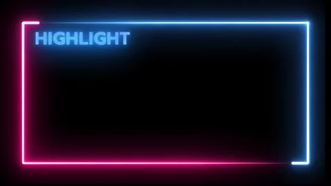 Double Laser Neon glowing frame background Blue and Red Color with Text Видео 304224258