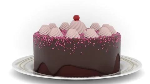 Double layer chocolate cake Stock Illustration