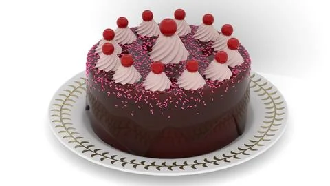 Double layer chocolate cake 스톡 일러스트