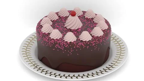 Double layer chocolate cake 스톡 일러스트