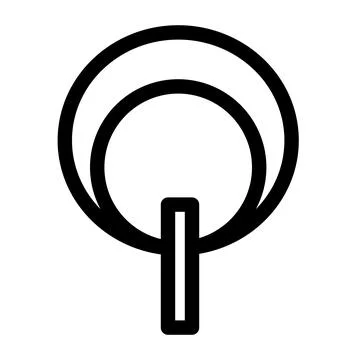 Double layer circle tree flat outline Stock Illustration