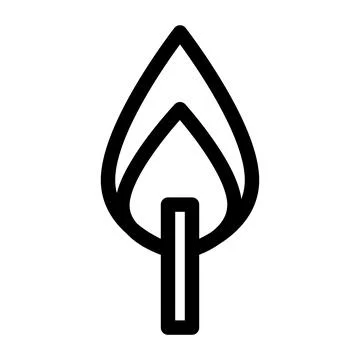 Double layer drop-shaped tree flat outline イラスト素材