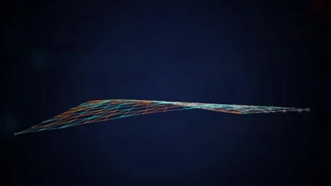 Double layer grid mesh undulating seamless loop Stock Footage 344799371