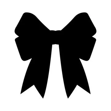Double layered black bow silhouette vector icon for festive gift wrapping Stock Illustration
