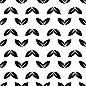 Double leaf pattern seamless vector Stock Illustration
