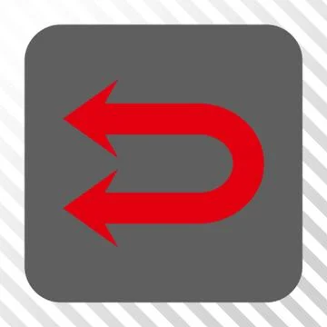 Double Left Arrow Rounded Square Button Illustrazione stock