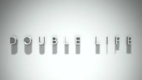 Double life 3D title animation with shadows on a white background Stock Footage 297128823
