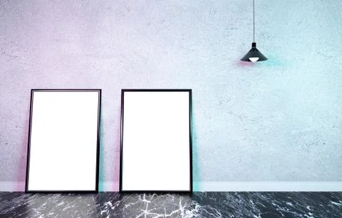 Double light poster artwork mock up. Stock Illustration