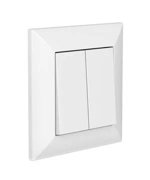 Double light switch Double light switch isolated on white background Copyr... Stock Photos