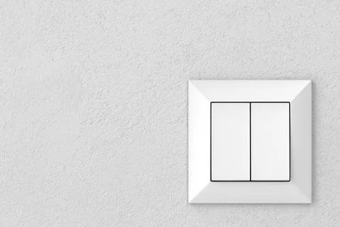 Double light switch Double light switch on a gray wall, front view Copyrig... Stock Photos