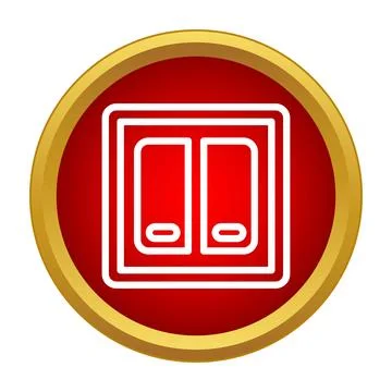 Double light switch icon in red circle 스톡 일러스트