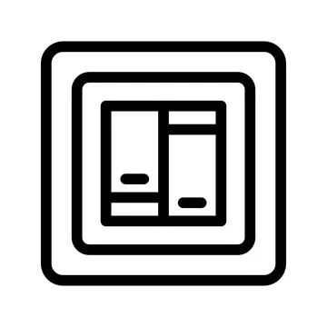 Double Light Switch Icon, Wall Electrical Toggle Button Vector Illustration Illustration