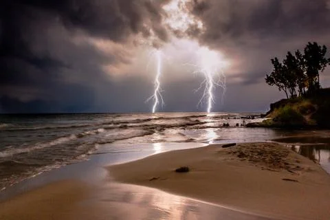 Double Lightning Foto stock