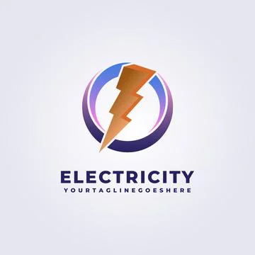 Double lightning volt 3D ring red and blue logo vector illustration design Stock Illustration