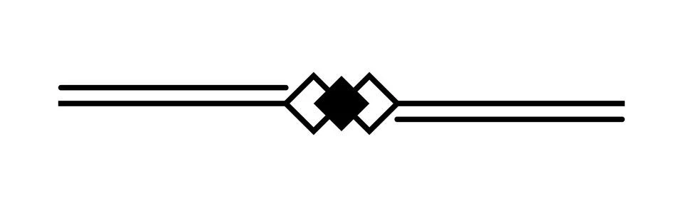 Double line diamond separator, Geometric graphic divider, Ornate symmetrical  Stock Illustration