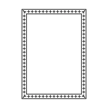 Double line Greek key rectangle frame with classic meander ornament design .. Stock Illustration
