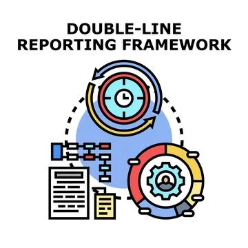 Double line reporting framework concept illustration Stock Illustration