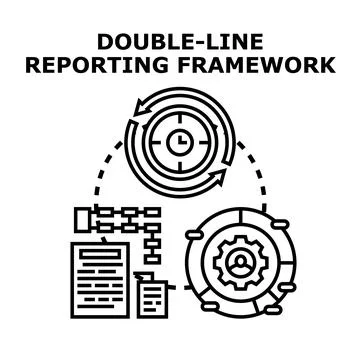 Double line reporting framework concept illustration Stock Illustration