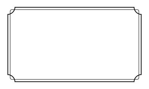 Double line square frame with concave corners Stock Illustration