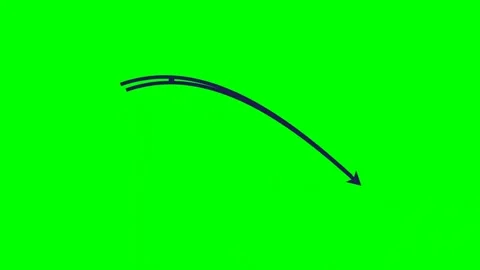 Double line tech grid arrow bottom ribbon swash green screen Stock Footage 344648399