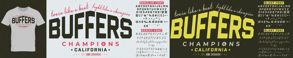 Double Line Vector Font Alphabets and Numbers Set Stock Illustration