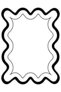 Double Line Wavy Rectangle Frame with Elegant Black Border Stock Illustration