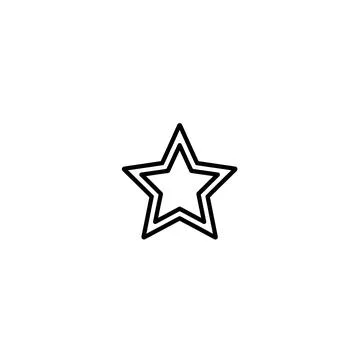 Double lined star icon outline design element. minimalist rating symbol Stock Illustration