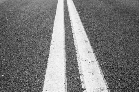 Double lines asphalt road background Stock Illustration