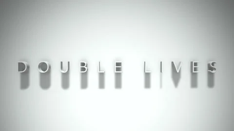 Double lives 3D title animation white text on a white background Vídeo Stock 298900087