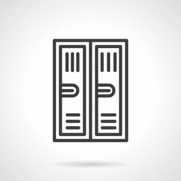 Double locker black line vector icon Stock Illustration