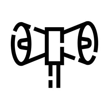 Double loudspeaker broadcasting information public address system icon Stock Illustration