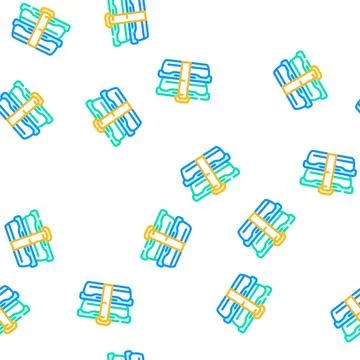 Double lunchbox vector seamless pattern color Stock Illustration