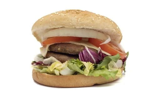 A double meat burger Stock Photos
