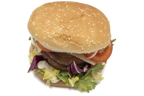 A double meat burger Stock Photos