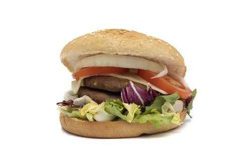 A double meat burger Stock Photos