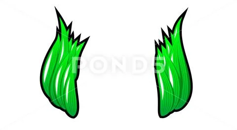 Double mohawk haircut with rave or punk styled green hair Stock Illustration