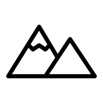 Double mountain flat outline icon イラスト素材