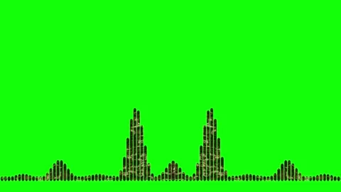 Double musical equalizer, black bars, on a green background, with animation Stock Footage 159016140