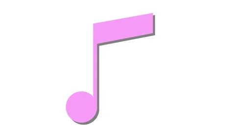 Double musical note in and out animation pink Stock Footage 81339077