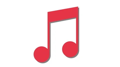 Double musical note in and out animation red Vídeos de archivo 81339079