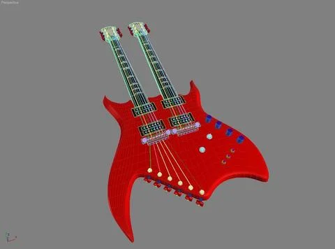 Double neck guitar 3D Model