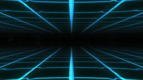 Double neon grid on black background Retro 80s style Stock Footage 252093739
