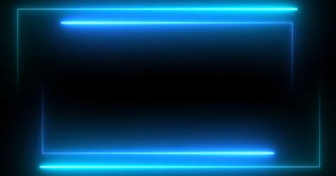 Double neon rectangles outlines moving with empty copyspace in black. Squar.. Stock Illustration