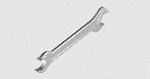 Double open-end wrench 17-19 mm rotation animation seamlessly loopable. 3D .. Video stock 327740106