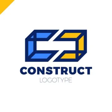 Double or two Letter C logo icon design template elements in 3d style Stock Illustration