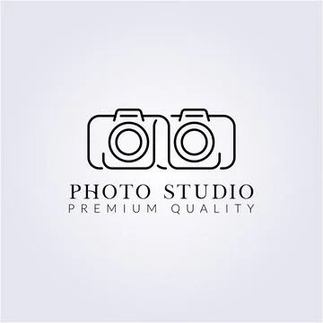 Double or two or twin camera photography logo icon symbol illustration simple Illustrazione stock