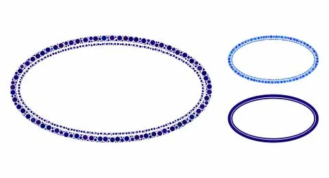 Double oval frame Mosaic Icon of Circle Dots Stock Illustration