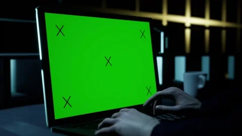 Double pack green screen animation with man coding or working on laptop Stock Footage 283549397