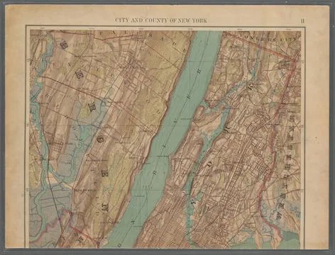 Double Page Plate No. 2: City and County of New York Cartographic. Atlases... Stock Photos